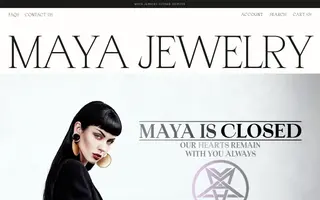 Maya Jewelry homepage website preview