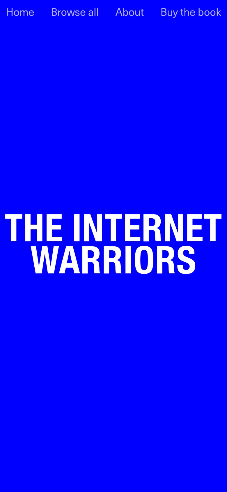 The Internet Warriors Home / Landing mobile website screenshot