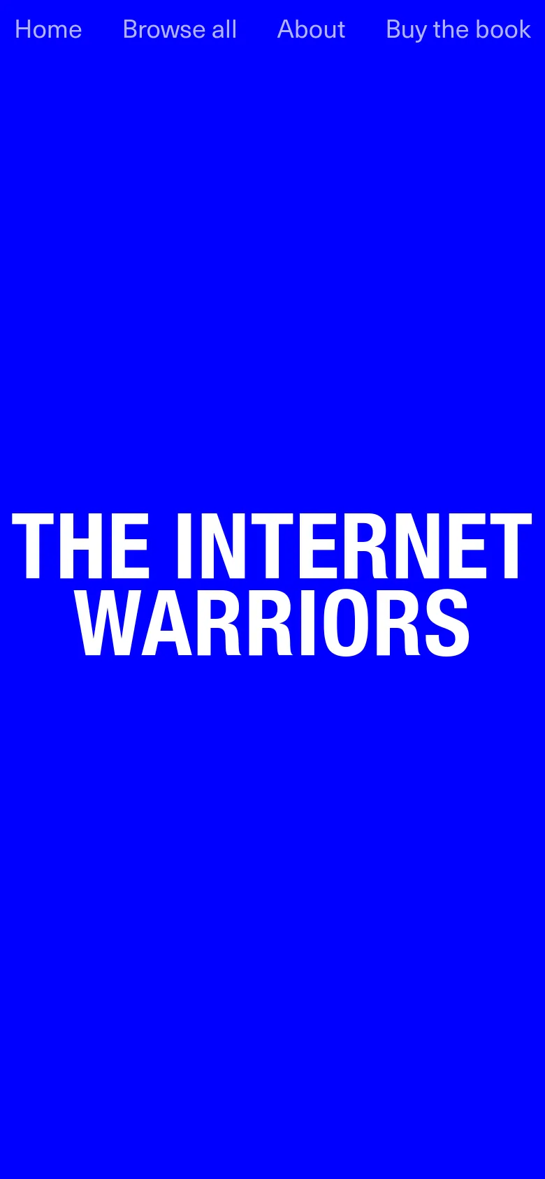 The Internet Warriors Home / Landing mobile website screenshot
