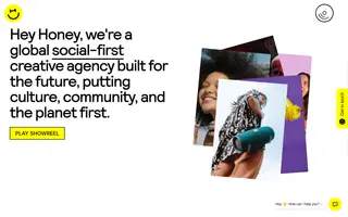 Hey Honey homepage website preview