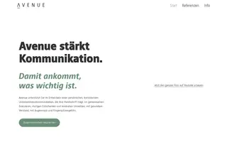 Avenue homepage website preview