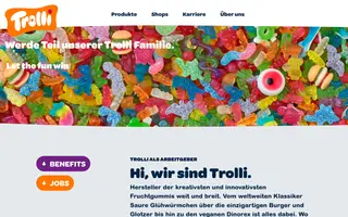 Trolli homepage website preview