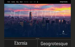 Emtype Foundry homepage website preview