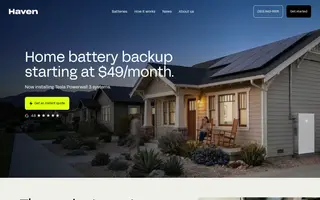Haven homepage website preview