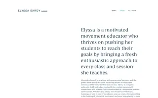 Elyssa Sardy Fitness homepage website preview