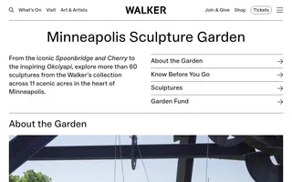 Walker Art Garden homepage website preview