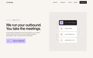 throxy homepage website preview