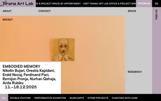Tirana Art Lab homepage website preview