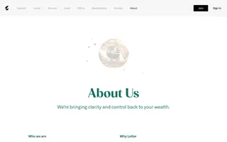 Letter homepage website preview