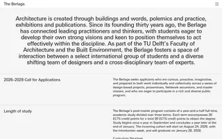 The Berlage homepage website preview
