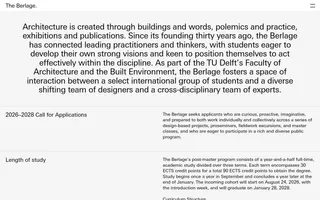 The Berlage homepage website preview