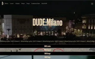 DUDE homepage website preview