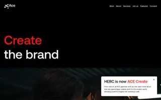 ACE Create homepage website preview