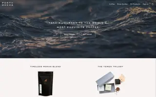 Port of Mokha homepage website preview