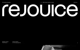 Rejouice homepage website preview