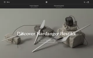 Hardanger Bestikk homepage website preview