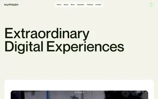 Humaan homepage website preview