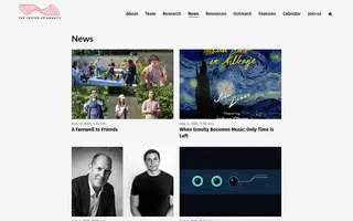 The Center of Gravity homepage website preview