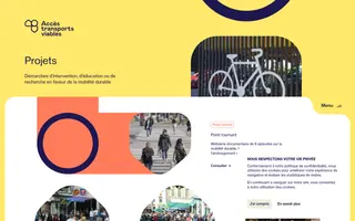 Accès transports viables homepage website preview