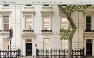 Canopy Collections homepage website preview