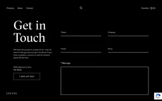 Infini homepage website preview