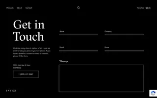Infini homepage website preview