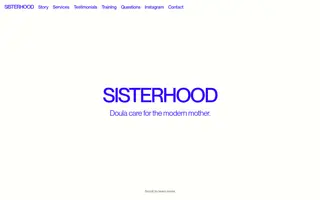 Sisterhood homepage website preview