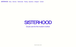 Sisterhood homepage website preview