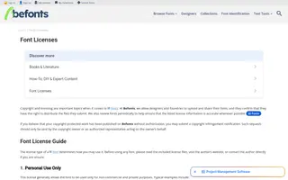Befonts homepage website preview
