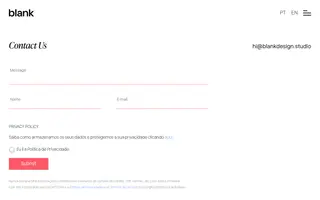 Blank Design Studio homepage website preview