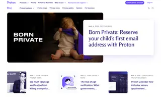 Proton homepage website preview