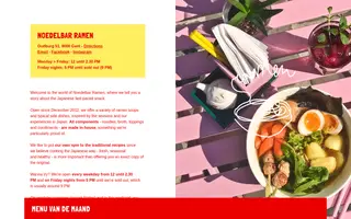 Noedelbar Ramen homepage website preview