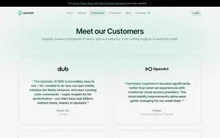 Upstash homepage website preview