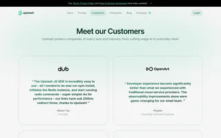 Upstash homepage website preview