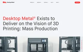 Desktop Metal homepage website preview