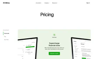 Mimo homepage website preview