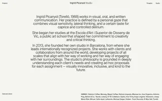 Studio Ingrid Picanyol homepage website preview