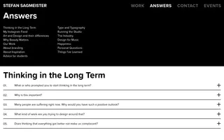 Stefan Sagmeister homepage website preview