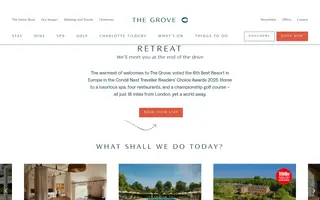 The Grove homepage website preview