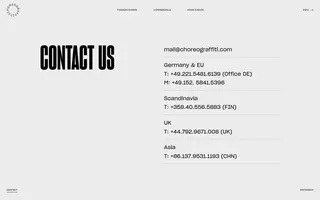 Choreograffiti homepage website preview