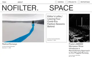 Nofilter.space homepage website preview