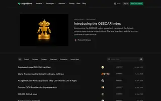 Supabase homepage website preview
