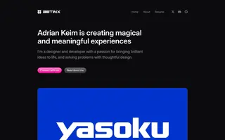 Aetinx homepage website preview