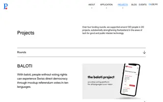 Prototype Fund Switzerland homepage website preview