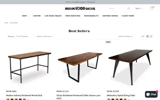 Urban Wood Goods homepage website preview