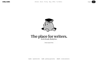 Chill Subs homepage website preview
