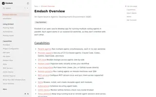 Emdash homepage website preview