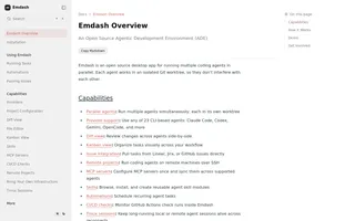 Emdash homepage website preview