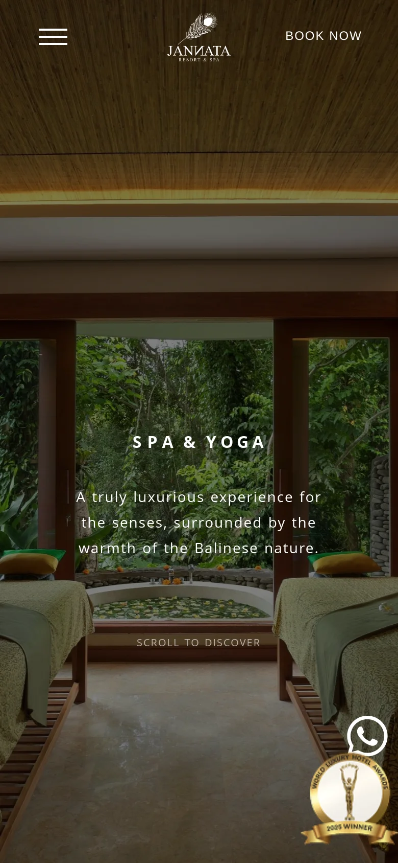 Jannata Resort & Spa Services mobile website screenshot