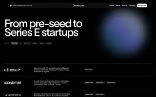 DreamLab homepage website preview